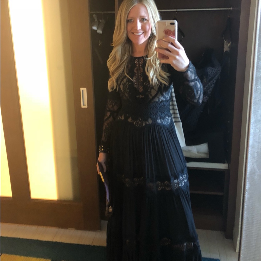 Free People Shadow lace maxi dress